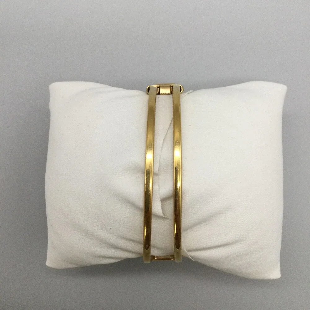 Anne Klein II Womens Watch 30mm Square Dial Gold Tone Bangle New Battery 6.75